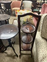 20th Century hardwood three tier cake stand