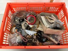 Large box of various assorted costume jewellery