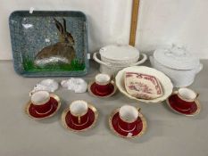 Mixed Lot: Ceramics to include Shelley coffee cans and saucers, pattern number 12894/41 together