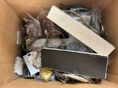 Box of various assorted costume jewellery