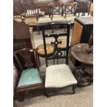 Late Victorian high back prayer chair with ebonised frame