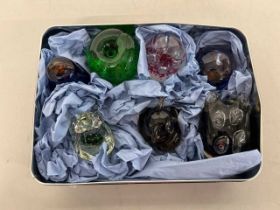 Collection of various paperweights and glass animals