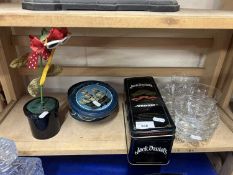 Mixed Lot: Box of various cigarette and tea cards, various glass wares and other assorted items