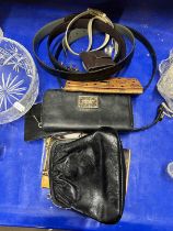 Group of various assorted purses, wallets and belts