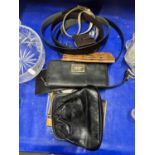 Group of various assorted purses, wallets and belts