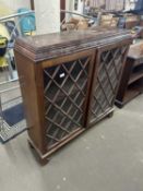 Edwardian mahogany bookcase cabinet with glazed doors