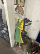 Metal figure of a lady, originally from the snails ride, Great Yarmouth