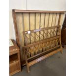 King size bed frame with lattice detailed ends and slatted centre