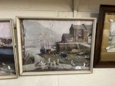 After Vernon Ward, two coloured prints of harbour scenes