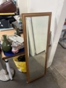 Modern rectangular pine framed mirror