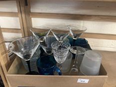 Box of various drinking glasses