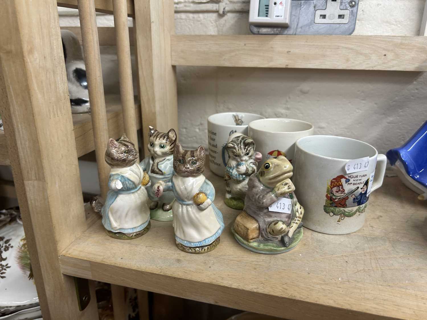 Mixed Lot: Various Royal Albert Beatrix Potter figures, children's cups etc