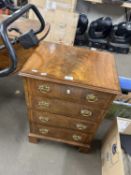 Small Georgian style mahogany four drawer chest on bracket feet