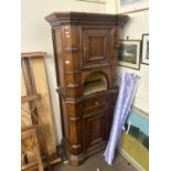 20th Century continental style narrow side cabinet with central recess