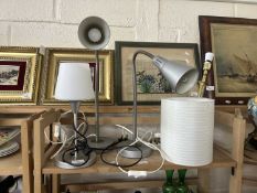 Group of four various table lamps