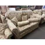 Floral upholstered three seater sofa