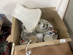 Box of various house clearance ceramics