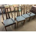 Set of four Nathan retro teak dining chairs