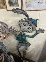 Cut out metal figure of Pinocchio, originally from the snails ride, Great Yarmouth