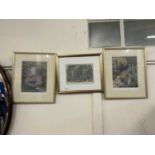 Group of three coloured prints to include Marylebone Gardens, London and two modern prints by Andrew