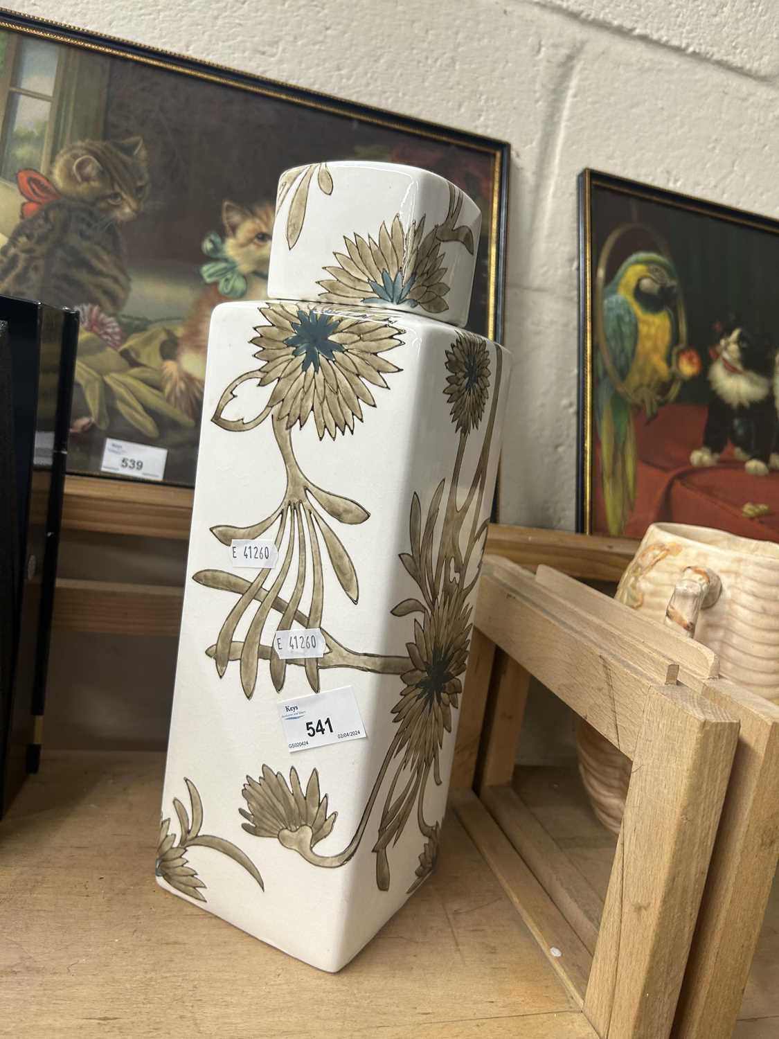 Modern floral decorated covered jar