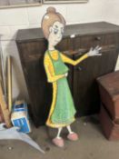 Cut out metal figure of a woman, originally from the snails ride, Great Yarmouth