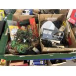 Box of various model railway sundries