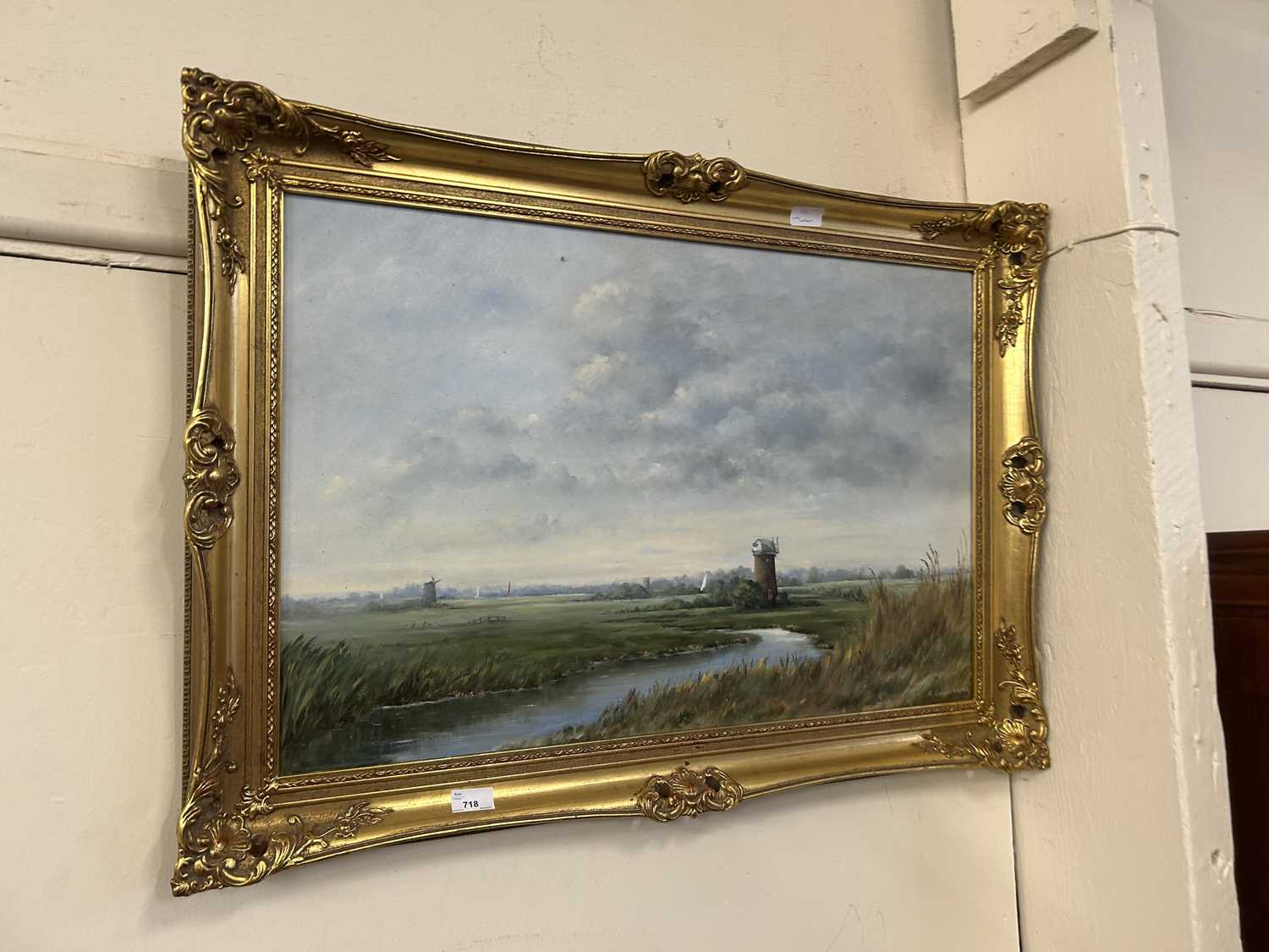 Carver, study of a Broadland scene, oil on canvas