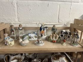 Mixed Loty: Various Staffordshire bisque and other figurines