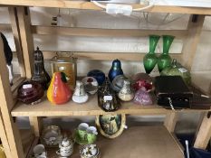 Mixed Lot: Cased Bridge set, assorted paperweights and other items