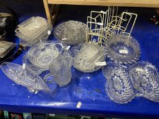 Mixed Lot: Various pressed glass bowls, jugs etc
