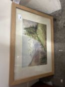 20th Century school study of a mountain landscape, watercolour, framed and glazed
