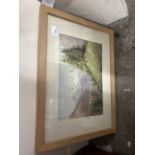 20th Century school study of a mountain landscape, watercolour, framed and glazed