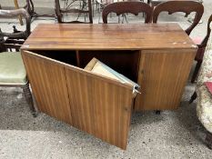 Mid Century space saving twin pedestal office desk with pull out filing section