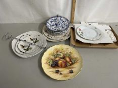 Mixed Lot: Ceramics to include an Aynsley Orchard Gold plate together with various cake plates and