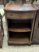 Reproduction mahogany bow front bedside cabinet