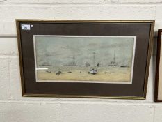 C.Wigg, study of a shipping scene featuring HMS Rodney, Anson and Howe Great Yarmouth
