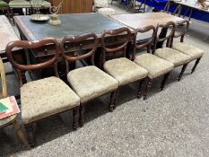 Set of six Victorian balloon back chairs