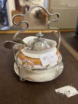 Cresant & Son sugar bowl with 2 spoons
