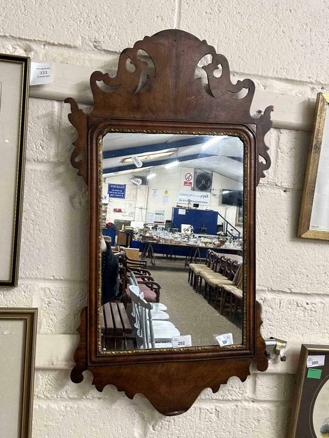 Small Georgian style fretwork framed wall mirror