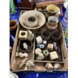 Box of various assorted Studio Pottery vases, ornaments and other items