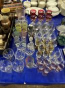 Large collection of various drinking glasses to include a retro lemonade set plus a further silver