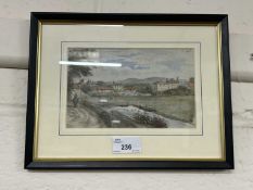 Small watercolour and pencil study of a village scene, possibly south coast together with a small