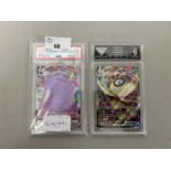 Two graded cased Pokemon cards