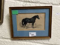 "English Draught Horse" (plate 13), hand coloured steel engraving, published by W.H Lizars,
