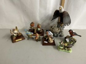 Collection of various model birds