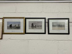 Bernard Hale, three studies of various boating scenes