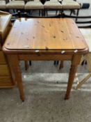 Small pine kitchen table on turned legs