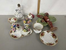 Mixed Lot: Various ceramics to include Royal Albert tea wares, porcelain flowers etc