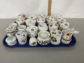 Collection of various small preserve pots and other similar items